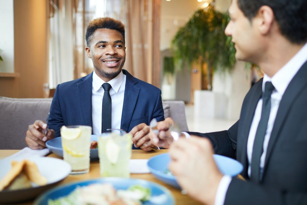 Business lunch at restaurant