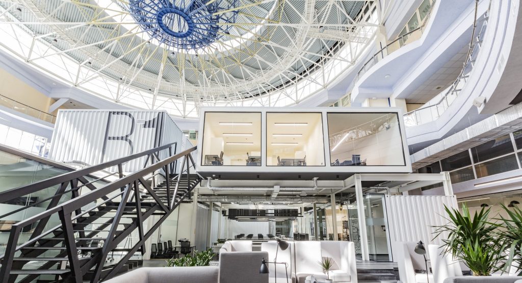 Creative design of big modern rental business center