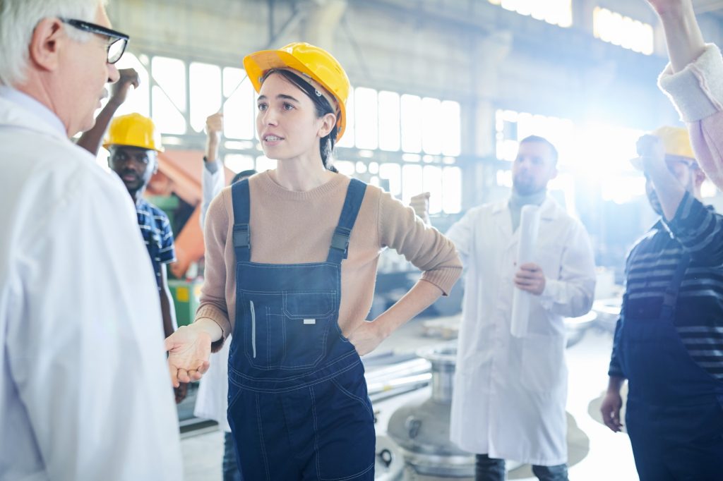 Female Worker Talking to Boss